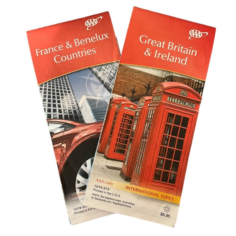 AAA Great Britain & Ireland France & Benelux Countries International Series Map